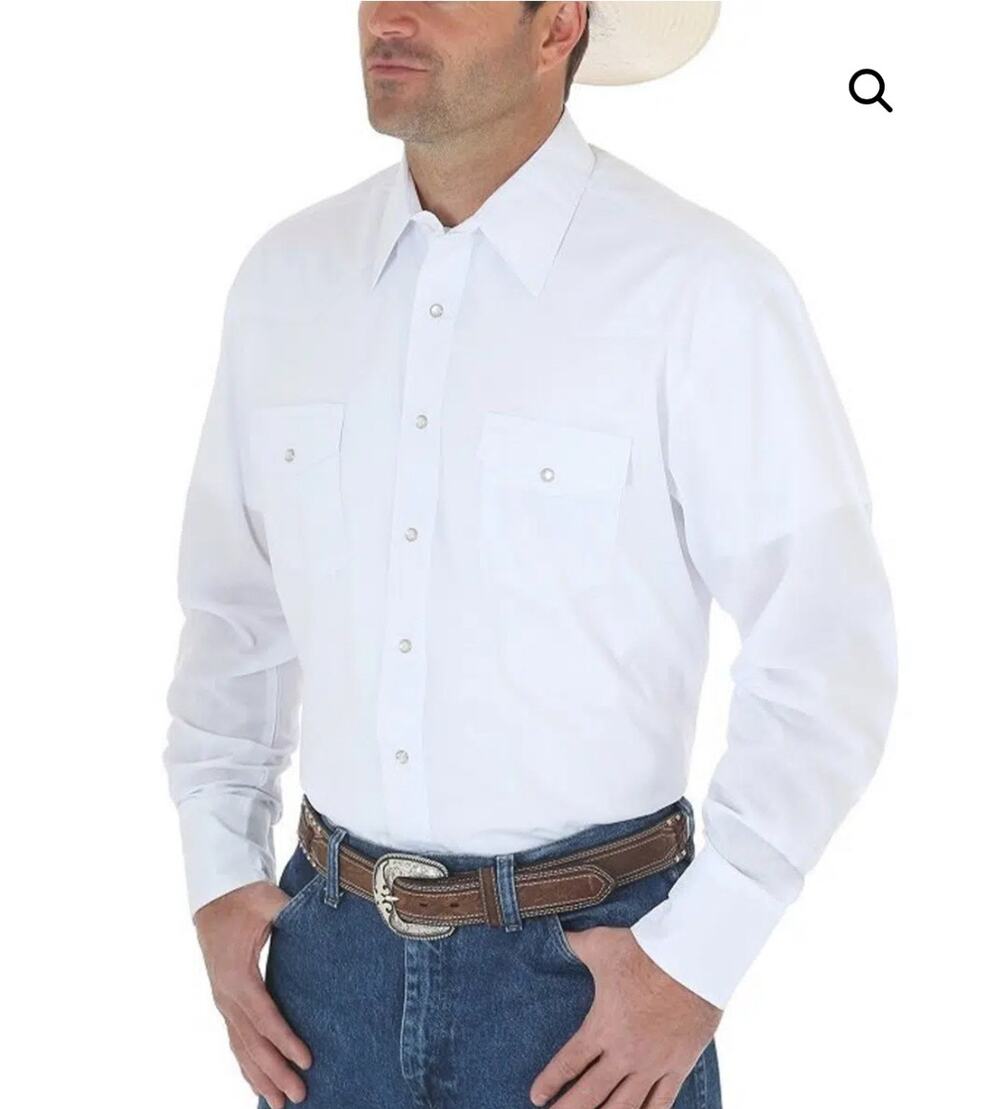 Wrangler Men's Broadcloth Western Snap Shirt Cattlemen Ranch Rodeo Equestrian 3X